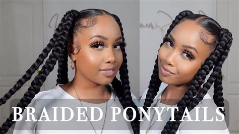 four braid ponytail|ponytail braids for girls.